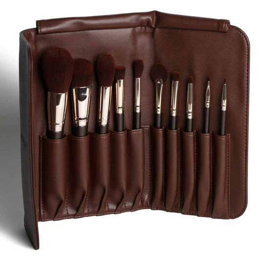 Brush Set In Chocolate Case