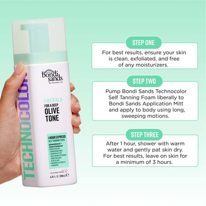 Technocolor 1 Hour Express Self Tanning Foam Emerald 200ml