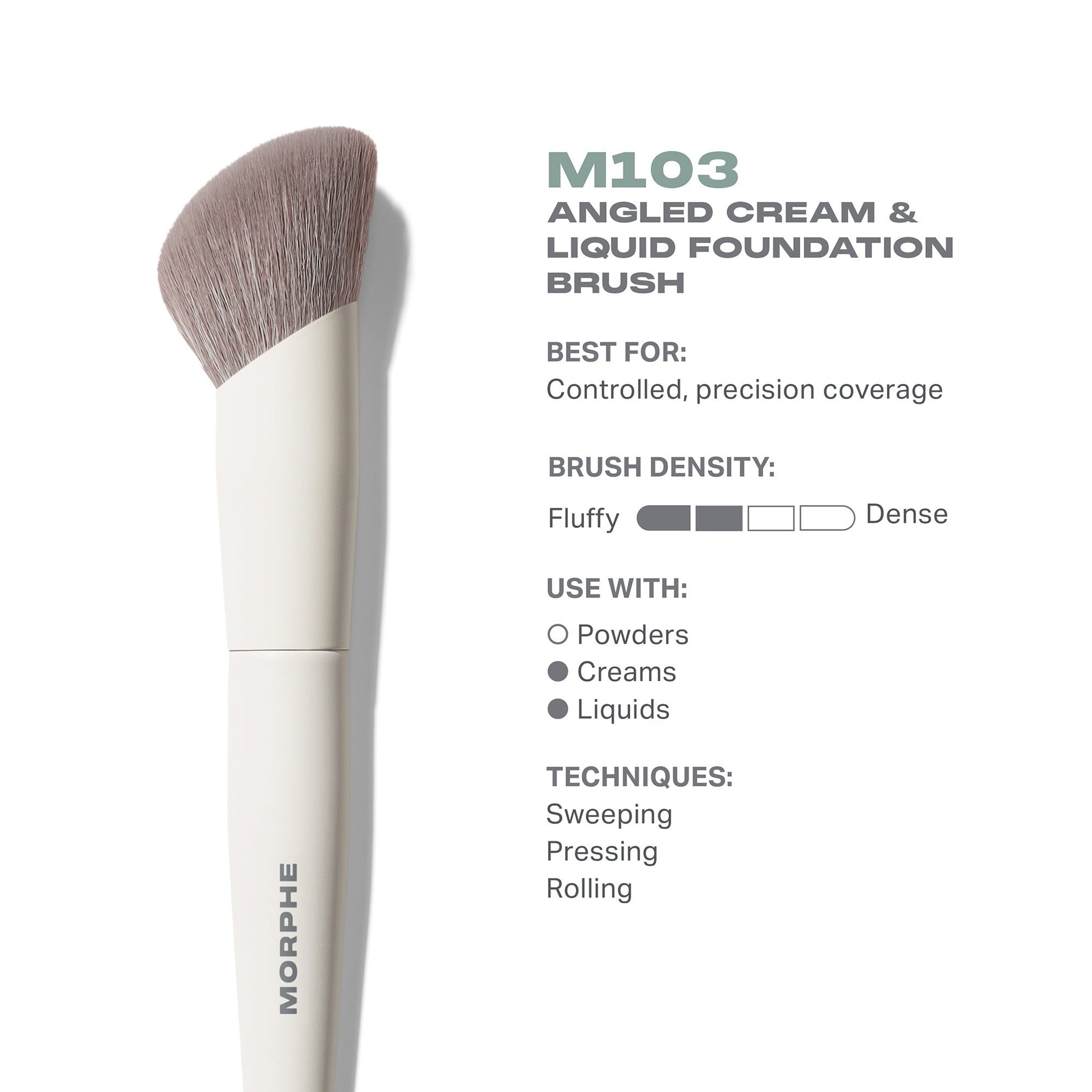 M103 Angled Cream & Liquid Foundation Brush by Morphe