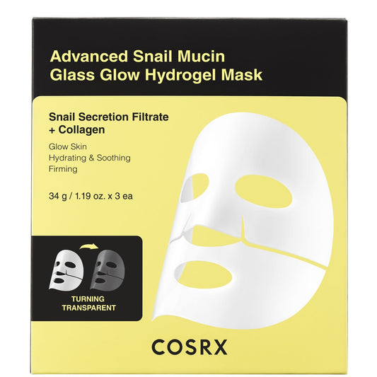 Advanced Snail Mucin Glass Glow Hydrogel Mask 3 Sheets COSRX
