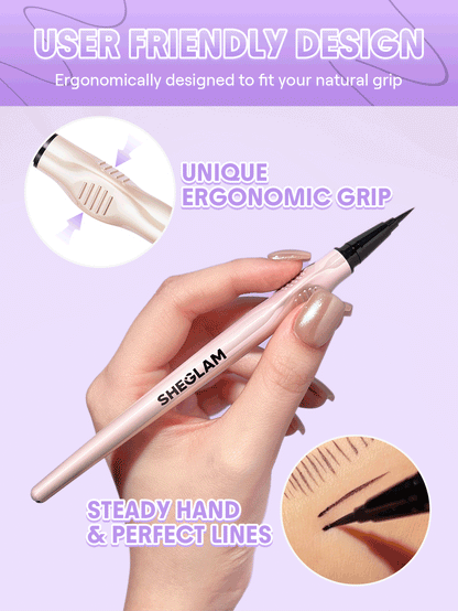 Glide Control Liquid Eyeliner-Matte Black by Sheglam