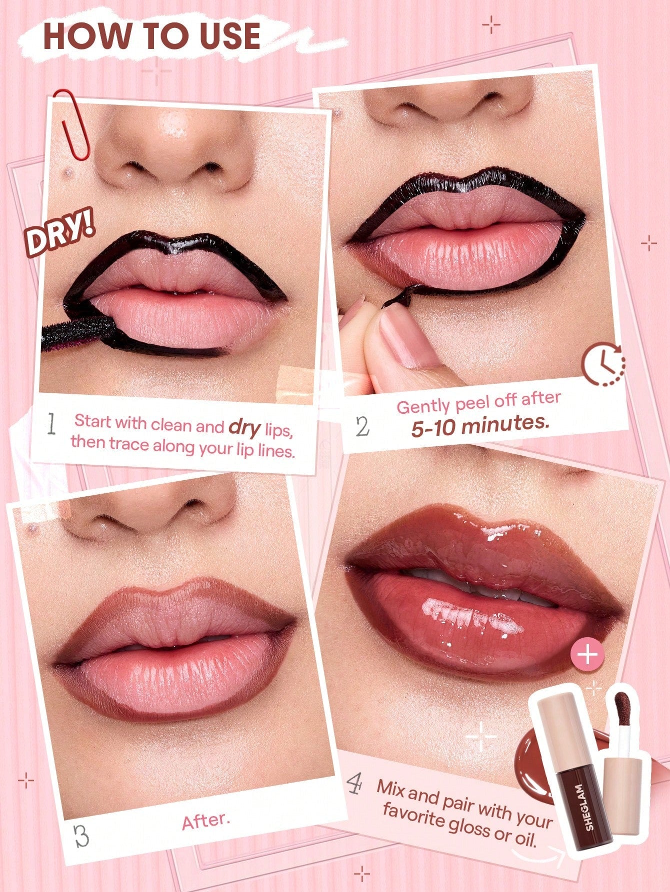 Fall In Line Peel Off Lip Liner Stain by Sheglam