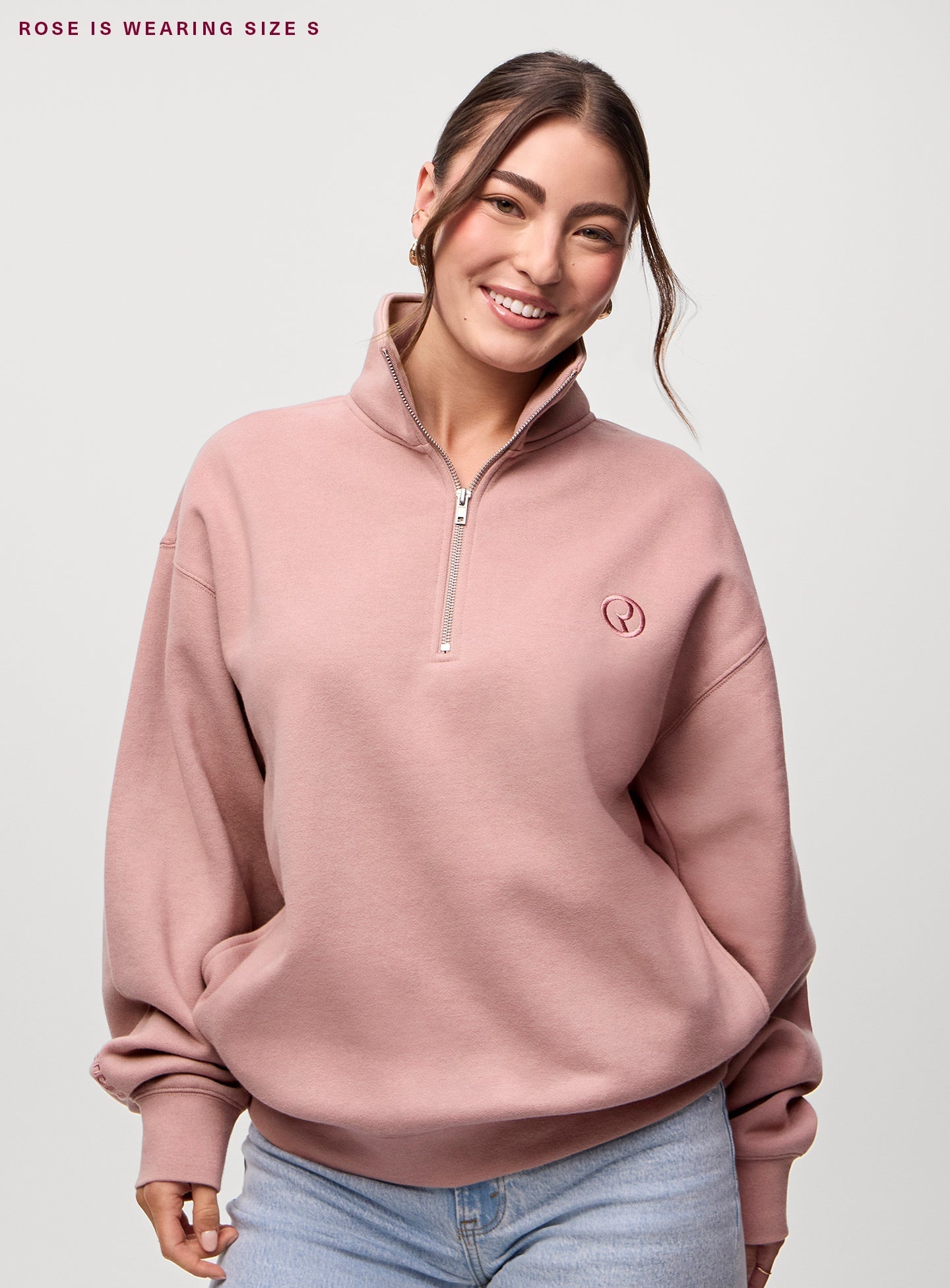 Everyday Quarter Zip Sweatshirt by Rare Beauty