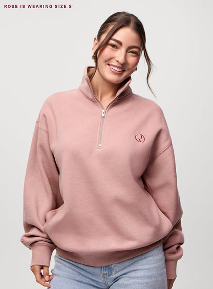 Everyday Quarter Zip Sweatshirt by Rare Beauty