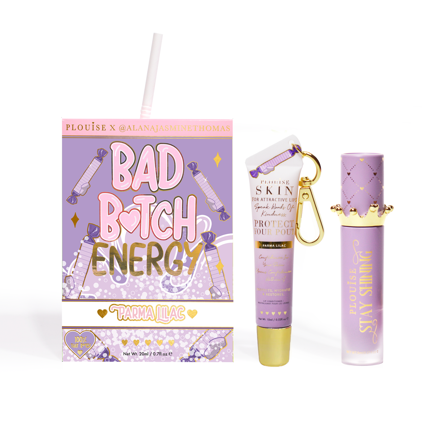 Bad Bitch Energy Lip Conditioner & Lip Oil Duo by P.Louise