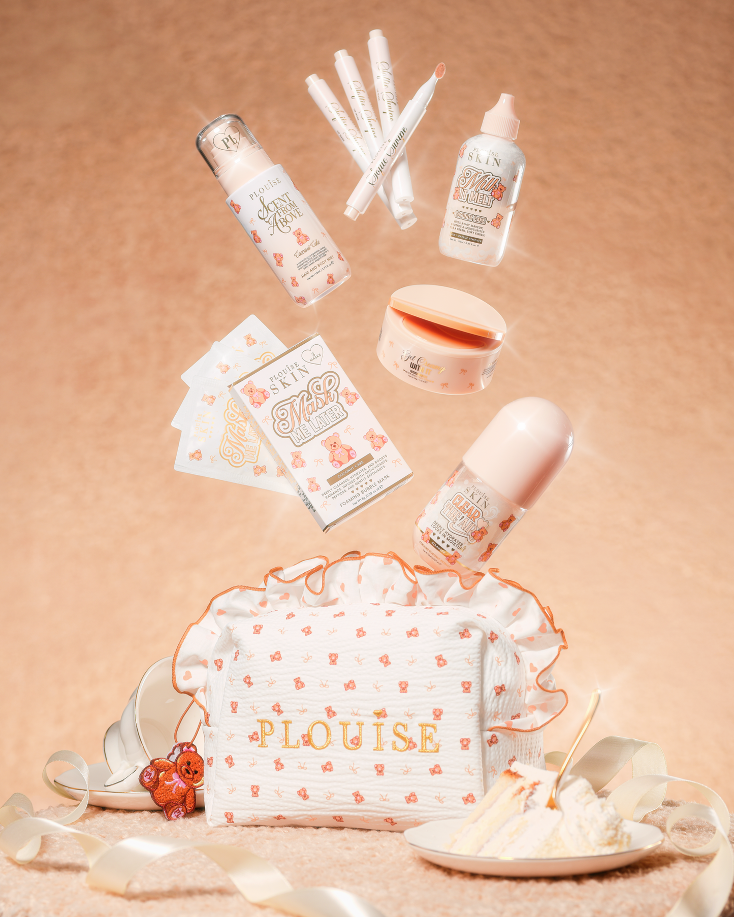 Teddy Touch Small Print Bag & Skincare Set by P. Louise Cosmetics