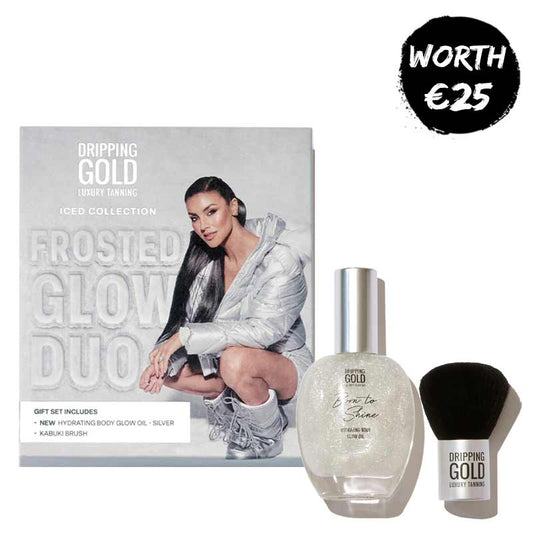Frosted Glow Duo Silver Body Oil Gift Set by Dripping Gold