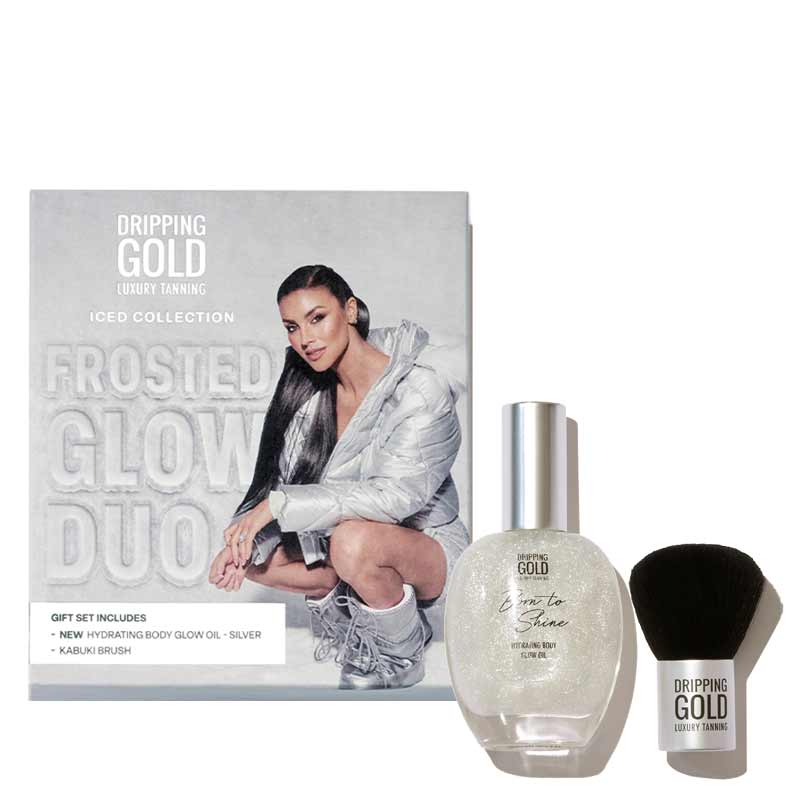 Frosted Glow Duo Silver Body Oil Gift Set by Dripping Gold