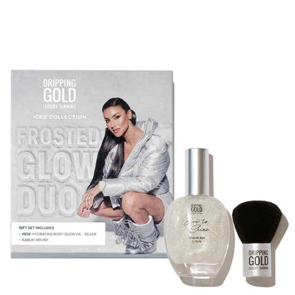 Frosted Glow Duo Silver Body Oil Gift Set by Dripping Gold