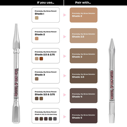 benefit Precisely My Brow Detailer 0.8mm Tip- Eyebrow Pencil (Various Shades)
