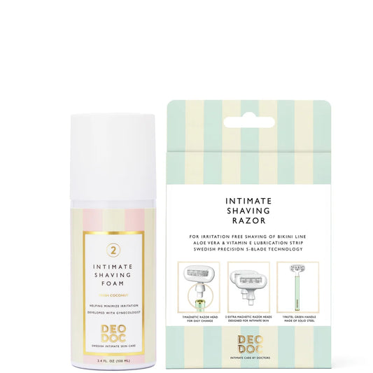 DeoDoc Razor Green + DeoDoc shaving foam Fresh Coconut