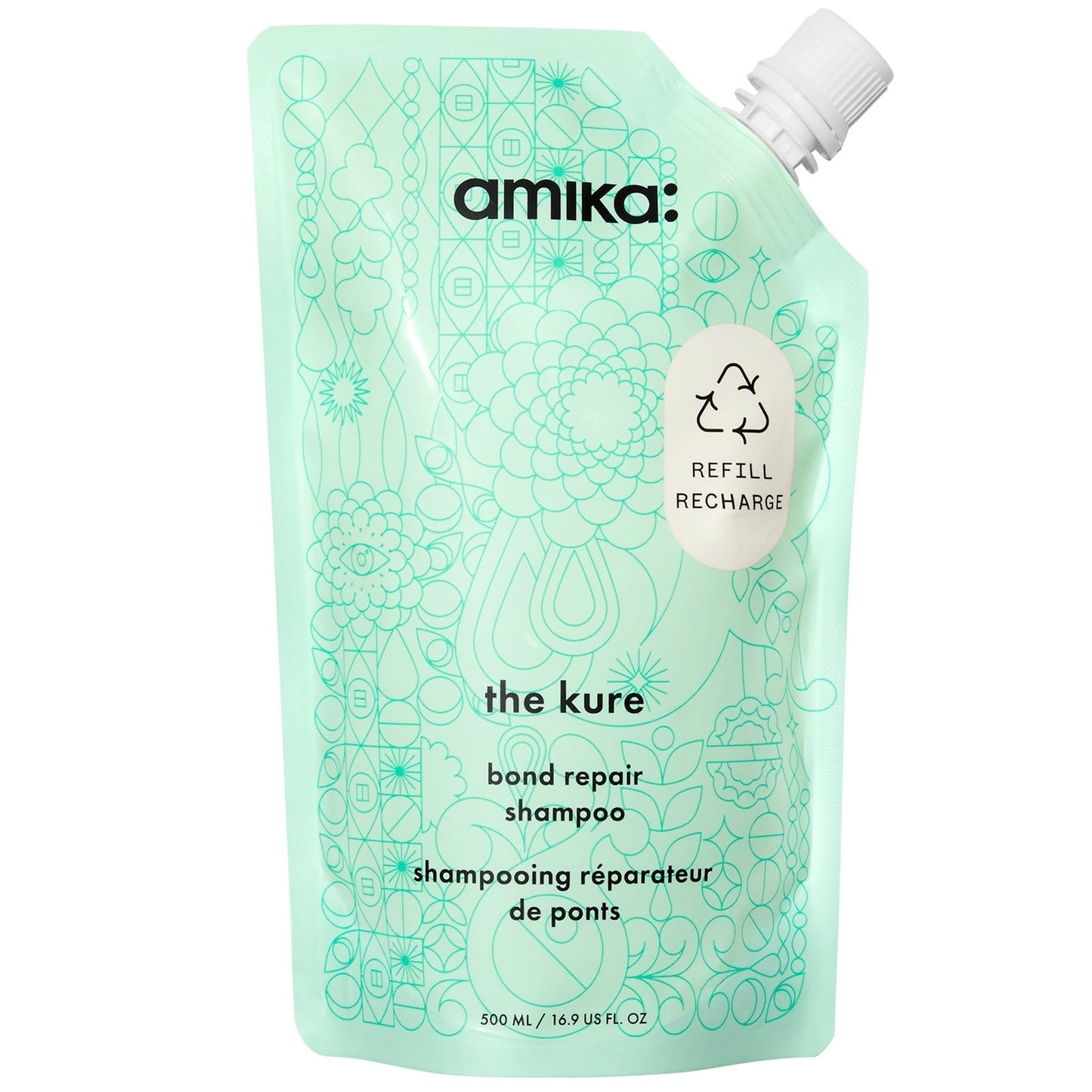 amika The Kure Bond Repair Shampoo Refillable Pouch 500ml