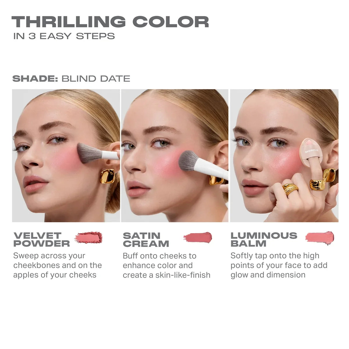 Cheek Thrills Multi-Finish Face Trio 10.8g by Morphe