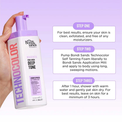 Technocolor 1 Hour Express Self Tanning Foam Magenta 200ml