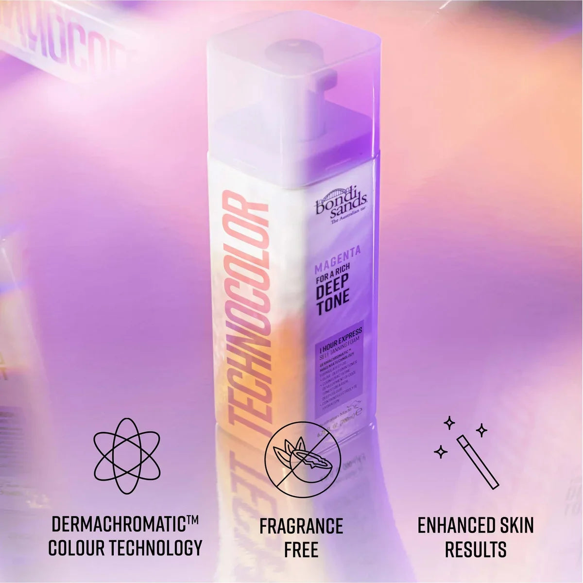 Technocolor 1 Hour Express Self Tanning Foam Magenta 200ml