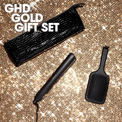 ghd Gold Styler gift set with detangling comb and styler bag