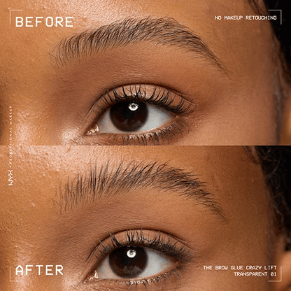 NYX Professional Makeup The Brow Glue Crazy Lift, Brow Lamination Gel- Transparent