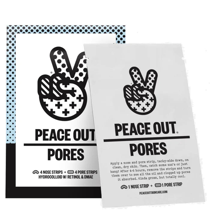Peace Out Pores 4 Nose Strips and 4 Pore Strips