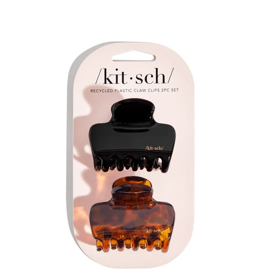 Kitsch Recycled Plastic Medium Puffy Claw Clips 2pc Set