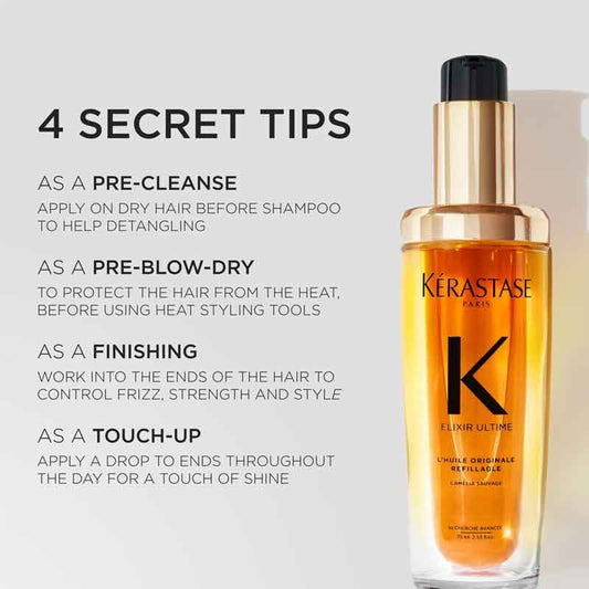 Elixir Ultime Huile Originale Hair Oil With 75ml Refill For Dull Hair by Kérastase