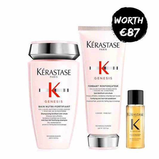 Genesis Nutri Anti Hair Fall Fortifying Shampoo & Conditioner Duo With Free Elixir Ultime Oil by Kérastase