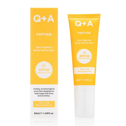 Peptide Anti-Ageing Face Sunscreen SPF 50 by Q+A
