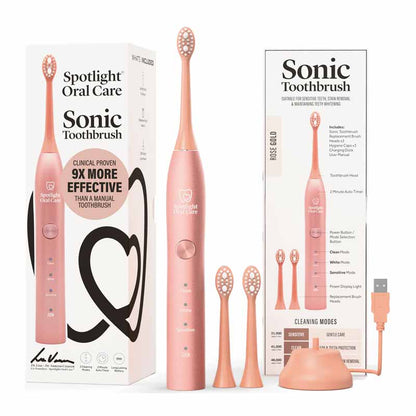 Rose Gold Sonic Toothbrush by Spotlight Oral Care