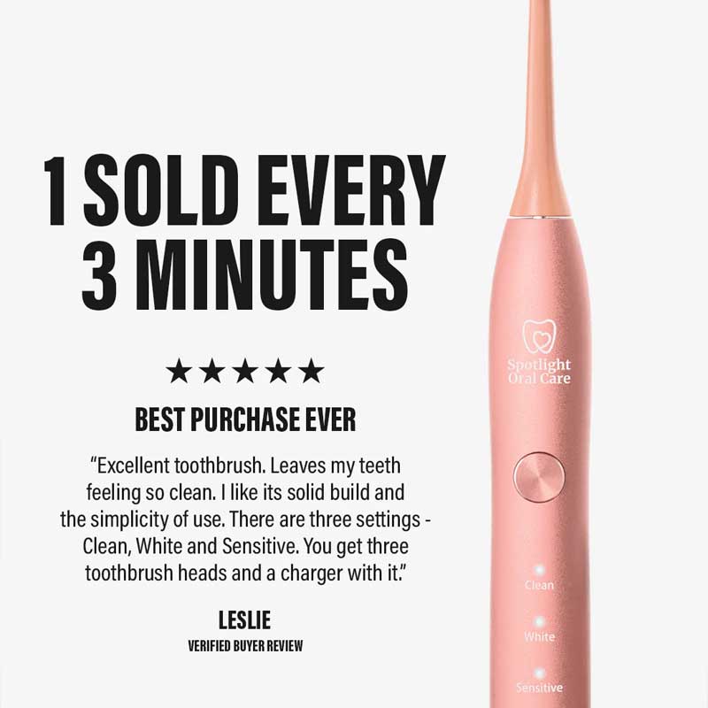 Rose Gold Sonic Toothbrush by Spotlight Oral Care